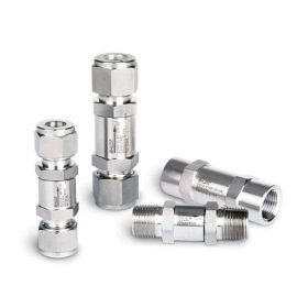   1/2" belső NPT visszacsapó szelep, max. 206 bar, -23 - +190 °C, 0,02 bar nyitási nyomás, FKM tömítés, saválló